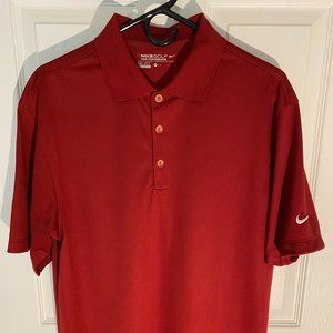 Nike Dri-Fit Golf Red Polo Shirt Size M